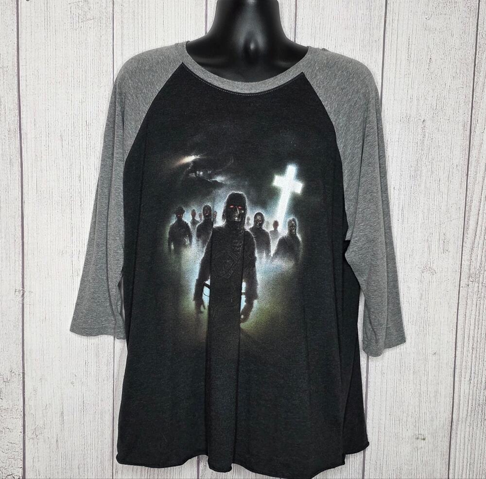 The Fog Movie Horror Shirt 3/4 Sleeve Graphic Tee | Zombies John Carpenter, 2X